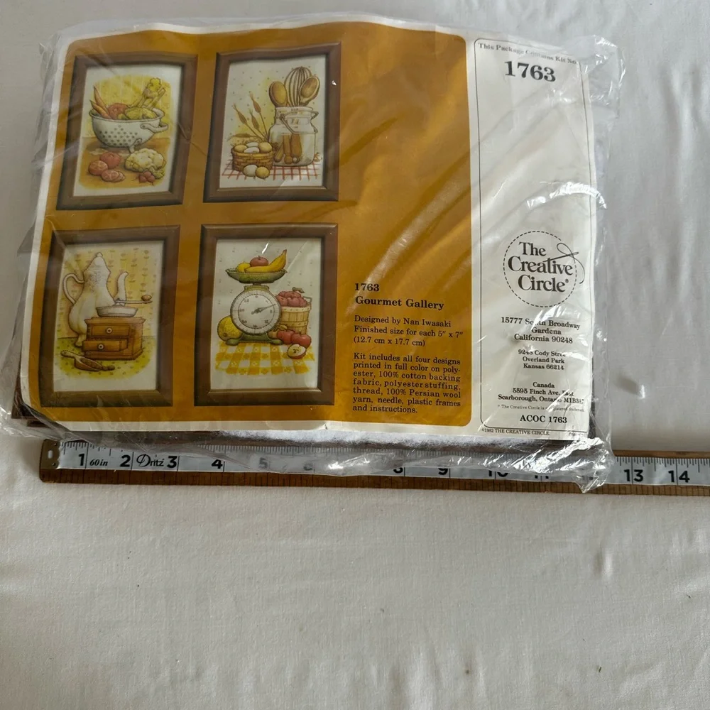 Gourmet Gallery Kitchen Wall Art Set Needlework Kit Vintage